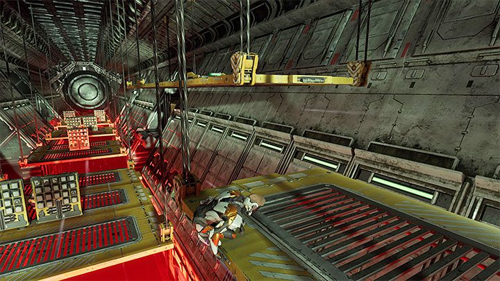 W dalszej fazie przeprawy przez tunel zainteresujcie się górnym lewym balkonikiem zaznaczonym na obrazku 1 - Guardians of the Galaxy: Rozdział 14 - wszystkie sekrety/znajdźki, lista - Guardians of the Galaxy - poradnik do gry