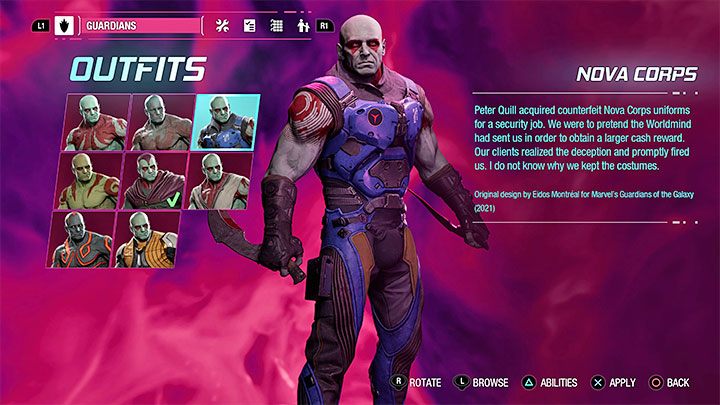 Strój ten jest do odnalezienia jako sekret w rozdziale 5 - Guardians of the Galaxy: Drax - stroje - Guardians of the Galaxy - poradnik do gry