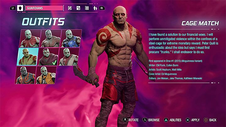 Strój ten jest do odnalezienia jako sekret w rozdziale 8 - Guardians of the Galaxy: Drax - stroje - Guardians of the Galaxy - poradnik do gry