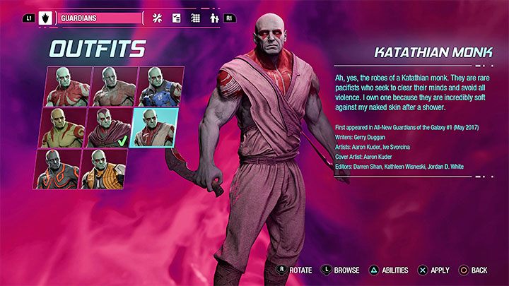 Strój ten jest do odnalezienia jako sekret w rozdziale 13 - Guardians of the Galaxy: Drax - stroje - Guardians of the Galaxy - poradnik do gry