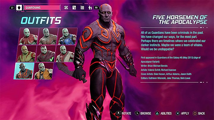 Strój ten jest do odnalezienia jako sekret w rozdziale 14 - Guardians of the Galaxy: Drax - stroje - Guardians of the Galaxy - poradnik do gry