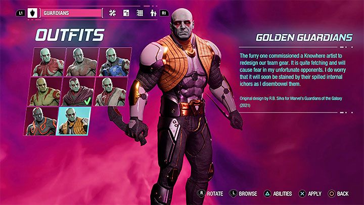 Strój ten automatycznie otrzymacie w trakcie przechodzenia gry - Guardians of the Galaxy: Drax - stroje - Guardians of the Galaxy - poradnik do gry