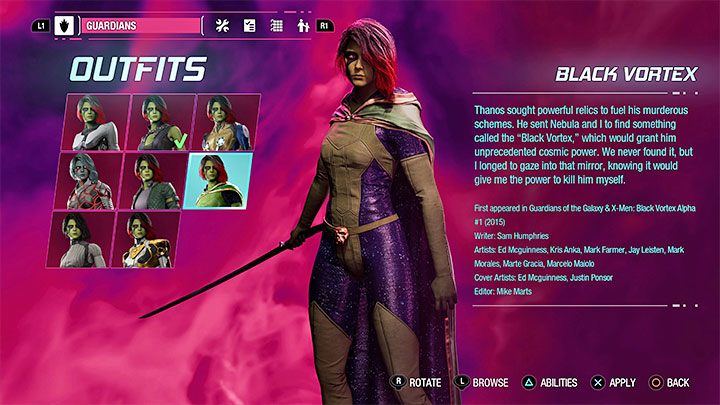 Strój ten jest do odnalezienia jako sekret w rozdziale 13 - Guardians of the Galaxy: Gamora - stroje - Guardians of the Galaxy - poradnik do gry
