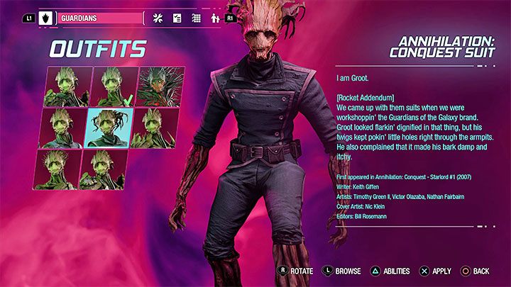 Strój ten jest do odnalezienia jako sekret w rozdziale 10 - Guardians of the Galaxy: Groot - stroje - Guardians of the Galaxy - poradnik do gry