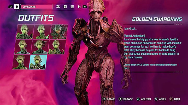 Strój ten automatycznie otrzymacie w trakcie przechodzenia gry - Guardians of the Galaxy: Groot - stroje - Guardians of the Galaxy - poradnik do gry