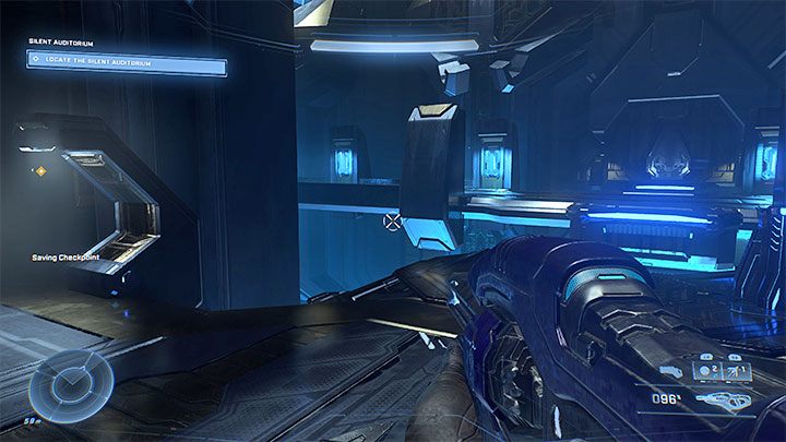 Dotrzecie do miejsca z obrazka, w którym rozwija się manualnie most - Halo Infinite: Ciche audytorium - solucja, opis przejścia - Halo Infinite - poradnik do gry