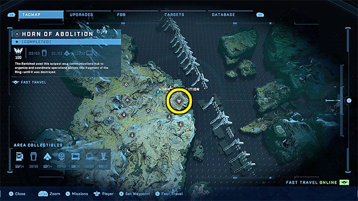 Wroga baza znajduje się w północnej części mapy - Halo Infinite: Posterunki Wygnańców (Banished Outposts) - solucja - Halo Infinite - poradnik do gry