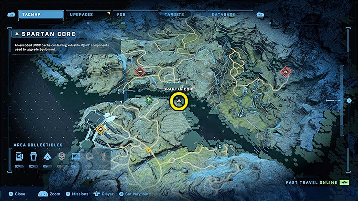 Rdzeń zlokalizowany jest na wschód od Wieży oraz wysoko postawionego celu Briglard - Halo Infinite: Zbrojownie i rdzenie Spartan (Blokada) - Halo Infinite - poradnik do gry