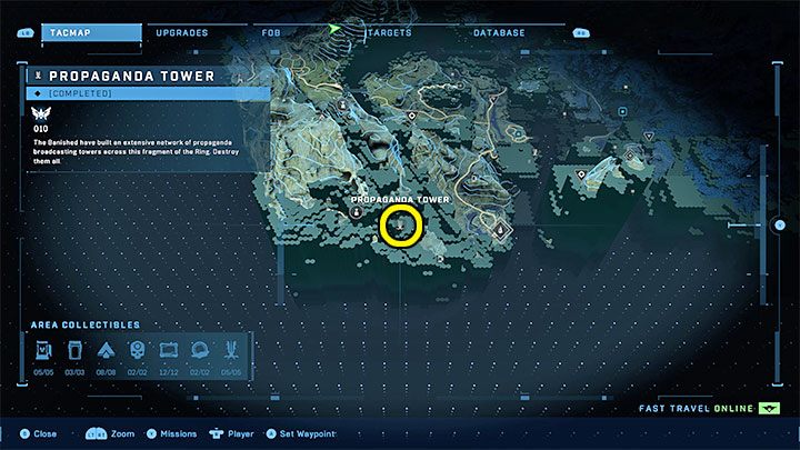 Wieża jest w wyludnionym obszarze w południowej części regionu - Halo Infinite: Wieże propagandowe (Blokada) - Halo Infinite - poradnik do gry
