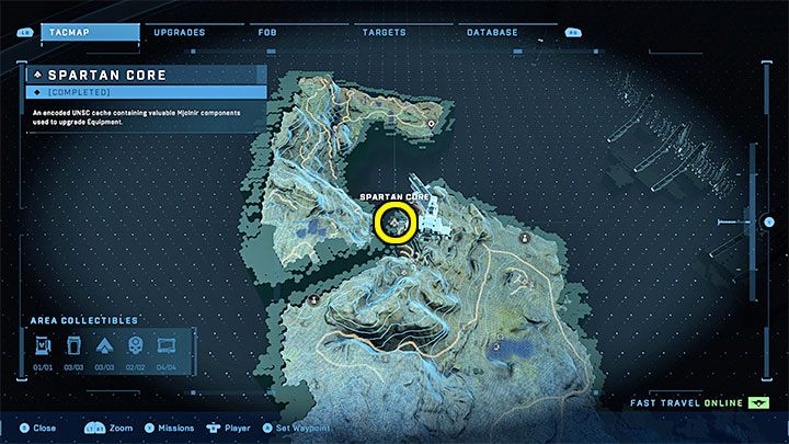 Rdzeń jest na północnym krańcu regionu, obok Posterunku Tremoniusa - Halo Infinite: Zbrojownie i rdzenie Spartan (Kontakty) - Halo Infinite - poradnik do gry