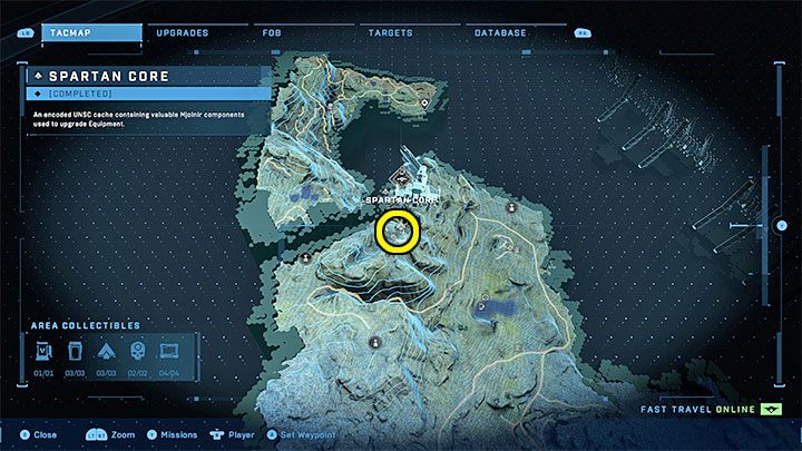 Oba rdzenie są na północnym krańcu regionu, obok Posterunku Tremoniusa - Halo Infinite: Zbrojownie i rdzenie Spartan (Kontakty) - Halo Infinite - poradnik do gry
