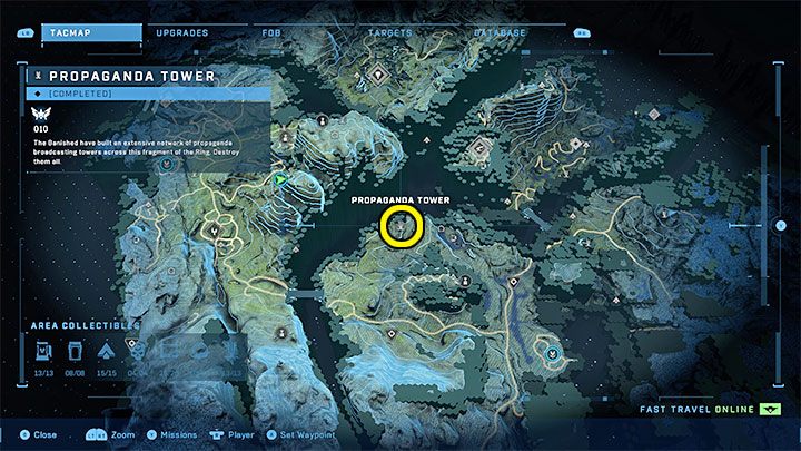 Wieża jest w północno-zachodniej części regionu - Halo Infinite: Wieże propagandowe (Rekonstrukcja) - Halo Infinite - poradnik do gry