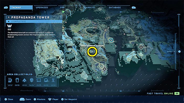 Wieża jest w zachodniej części regionu - Halo Infinite: Wieże propagandowe (Rekonstrukcja) - Halo Infinite - poradnik do gry