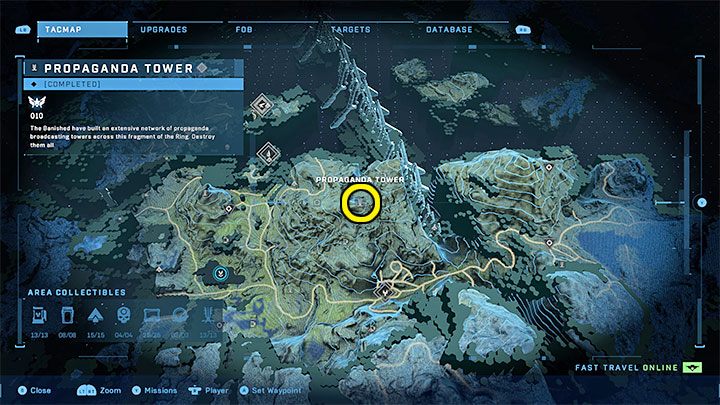 Wieża jest w północnej części regionu - Halo Infinite: Wieże propagandowe (Rekonstrukcja) - Halo Infinite - poradnik do gry