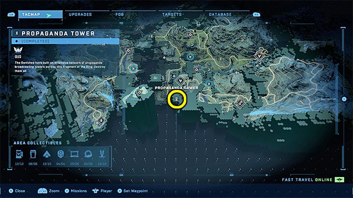 Wieża jest w południowej części regionu - Halo Infinite: Wieże propagandowe (Rekonstrukcja) - Halo Infinite - poradnik do gry
