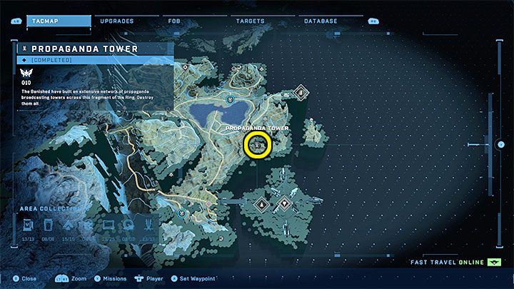Wieża jest we wschodniej części regionu - Halo Infinite: Wieże propagandowe (Rekonstrukcja) - Halo Infinite - poradnik do gry