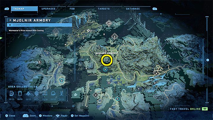 Zbrojownia jest w centralnej części regionu, niedaleko jednej z baz WBO - Halo Infinite: Zbrojownie i rdzenie Spartan (Rekonstrukcja) - Halo Infinite - poradnik do gry