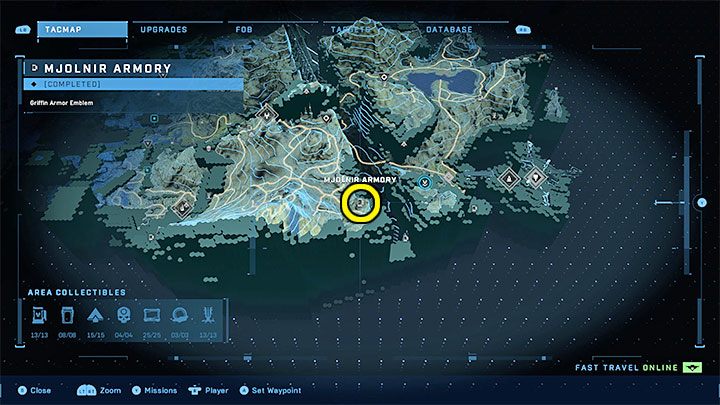 Zbrojownia jest w południowej części regionu - Halo Infinite: Zbrojownie i rdzenie Spartan (Rekonstrukcja) - Halo Infinite - poradnik do gry