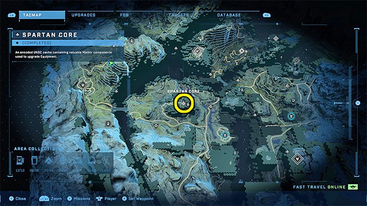 Rdzeń jest w zachodniej części regionu, obok znacznika jednego z oddziałów UNSC do uratowania - Halo Infinite: Zbrojownie i rdzenie Spartan (Rekonstrukcja) - Halo Infinite - poradnik do gry
