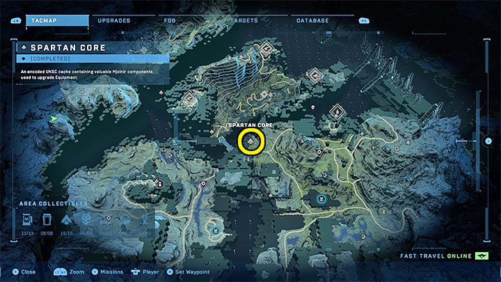 Rdzeń jest w północnej części regionu, obok granicy z sąsiądującym obszarem Cmentarzyska - Halo Infinite: Zbrojownie i rdzenie Spartan (Rekonstrukcja) - Halo Infinite - poradnik do gry