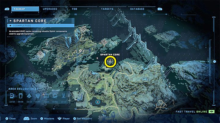 Rdzeń jest w północnej części regionu, obok jednego ze Znaczników powiązanych z główną fabułą - Halo Infinite: Zbrojownie i rdzenie Spartan (Rekonstrukcja) - Halo Infinite - poradnik do gry