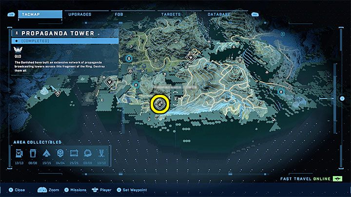 Rdzeń jest w południowej części regionu, obok jednego ze Znaczników powiązanych z główną fabułą - Halo Infinite: Zbrojownie i rdzenie Spartan (Rekonstrukcja) - Halo Infinite - poradnik do gry