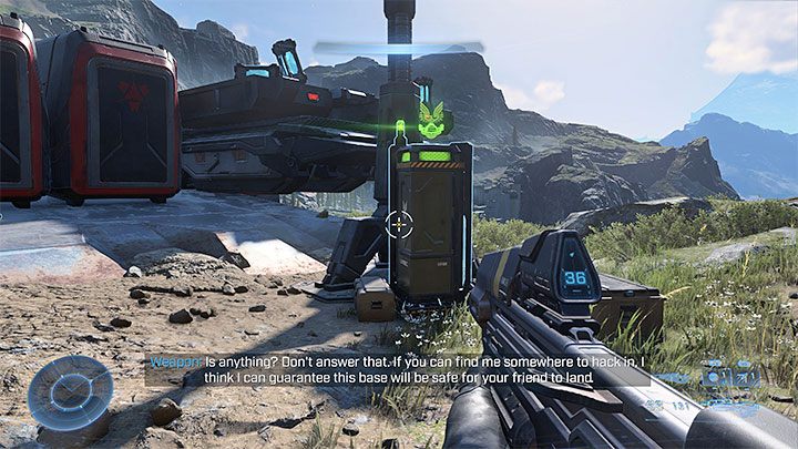 Szafka z przedmiotem kosmetycznym (do użycia wyłącznie w trybie multiplayer) znajduje się obok lądowiska - Halo Infinite: Posterunek Tremoniusa (Upadek) - lista, rdzenie, nagrania - Halo Infinite - poradnik do gry