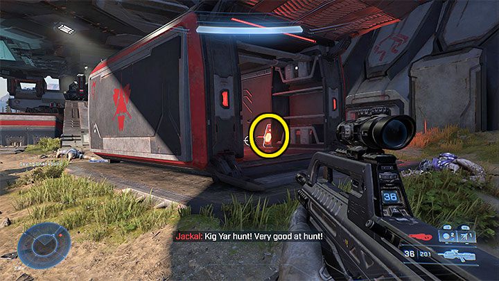 Sekret jest w jednym z kontenerów oznaczonych dużym czerwonym logiem - Halo Infinite: Wieża (Blokada) - lista, czaszki, nagrania - Halo Infinite - poradnik do gry