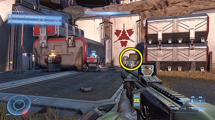 Skrzynia z rdzeniem jest w północno-wschodniej części reduty - Halo Infinite: Reduta rozdarcia (Kontakty) - lista, rdzenie, nagrania - Halo Infinite - poradnik do gry