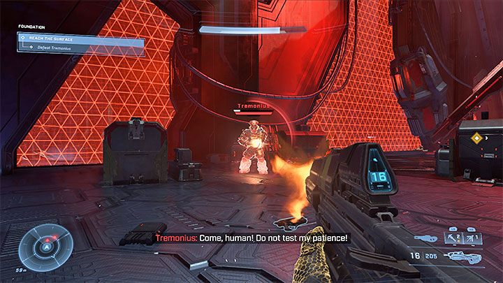 Tremonius ma niestety dodatkowy biały pasek tarczy, który musicie wyczerpywać w pierwszej kolejności - Halo Infinite: Tremonius - boss, jak pokonać? - Halo Infinite - poradnik do gry