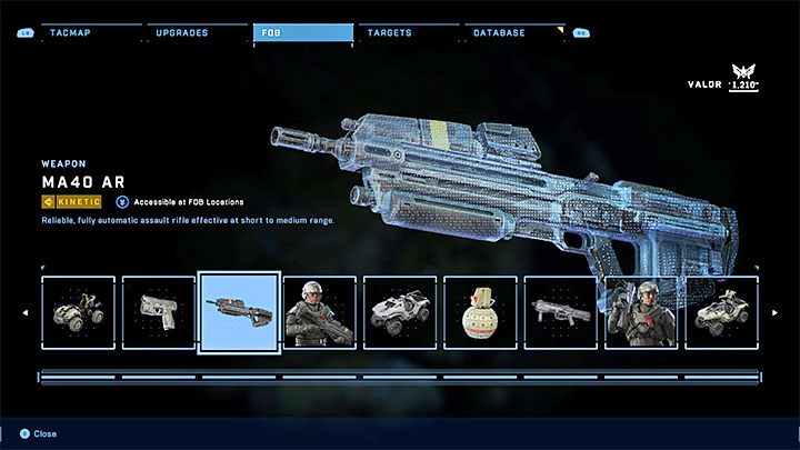 Możecie wybierać tylko pomiędzy tymi broniami, które odblokowane zostały dzięki zdobywaniu punktów waleczności - Halo Infinite: Nowe bronie - jak pozyskiwać? - Halo Infinite - poradnik do gry