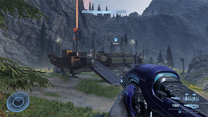 W badaniu dostępnych obszarów bardzo pomaga mapa okolicy, bo na bieżąco są na niej zaznaczane lokacje nadające się do odwiedzenia - Halo Infinite: Otwarty świat - jak odblokować? - Halo Infinite - poradnik do gry