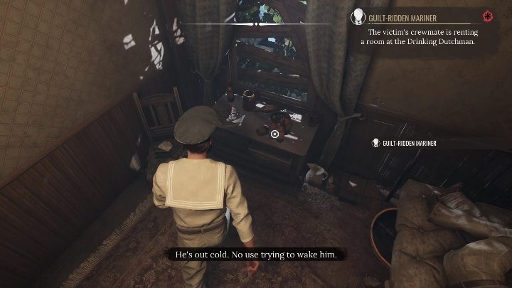 Następnie zbadajcie jego biurko, na nim znajdziecie sporo butelek po alkoholu - Sherlock Holmes Chapter One: Syreni śpiew - solucja, Pozostałe sprawy - Sherlock Holmes Chapter One - poradnik do gry