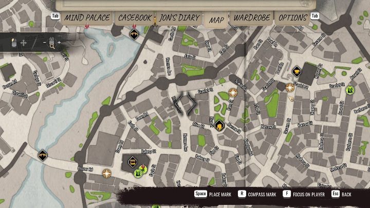 Artysta mieszka w Old City, we wschodniej części miasta, niedaleko głównego rynku - Sherlock Holmes Chapter One: Muza z zagranicy, Apartament malarza - solucja - Sherlock Holmes Chapter One - poradnik do gry