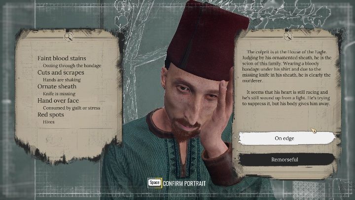 Zbliżcie się do mężczyzny i zbadajcie następujące elementy - Sherlock Holmes Chapter One: Miłość, śmierć, i Cordona - solucja, opis przejścia - Sherlock Holmes Chapter One - poradnik do gry