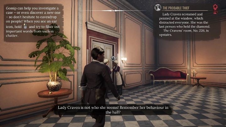 Przesłuchiwać możecie jedynie osoby, które są zaznaczone specjalną ikonką - Sherlock Holmes Chapter One: Podsłuchiwanie - jak przejść? - Sherlock Holmes Chapter One - poradnik do gry