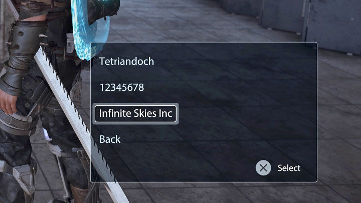 Po wejściu w interakcję z konsolą wybierzcie hasło Nieskończone Niebiosa (Infinite Skies Inc) - Elex 2: Fragmenty mapy (Map Pieces) - skompletowanie mapy skarbów - Elex 2 - poradnik do gry