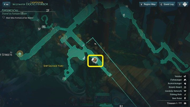 Wędkę w grze Ruined King: A League of Legends Story możecie także po prostu kupić od odpowiedniego handlarza - jednego z nich znajdziecie w Bilgewater, w miejscu zaznaczonym na powyższym obrazku - Ruined King: Wędkowanie - Ruined King - poradnik do gry