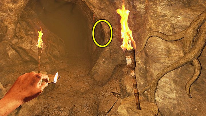 Podczas przeprawy przez jaskinie zatrzymajcie się w miejscu, w którym można zapalić 2 pochodnie - Amnesia Rebirth: The Deeper Caves - solucja, sekrety - Amnesia Rebirth - poradnik do gry