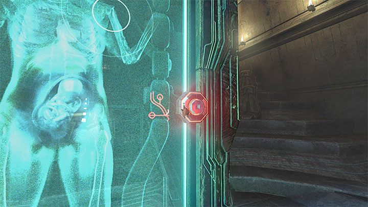 Klatka z bohaterką na pokładzie zostanie przetransportowana do skanera i dojdzie do zeskanowania ciała bohaterki oraz jej płodu - Amnesia Rebirth: The Theater - solucja, sekrety - Amnesia Rebirth - poradnik do gry
