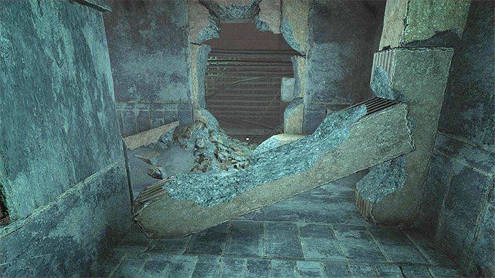 Wyruszcie dalej, przy czym w miejscu z obrazka nie przechodźcie od razu przez dziurę w ścianie - Amnesia Rebirth: The Theater - solucja, sekrety - Amnesia Rebirth - poradnik do gry