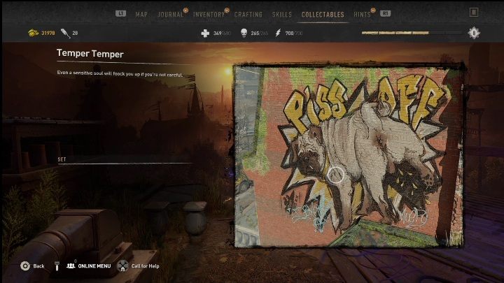 To graffiti przestawiające psa znajdziecie niedaleko wieży ciśnień - Dying Light 2: Graffiti (Horseshoe) - lista wszystkich - Dying Light 2 - poradnik do gry