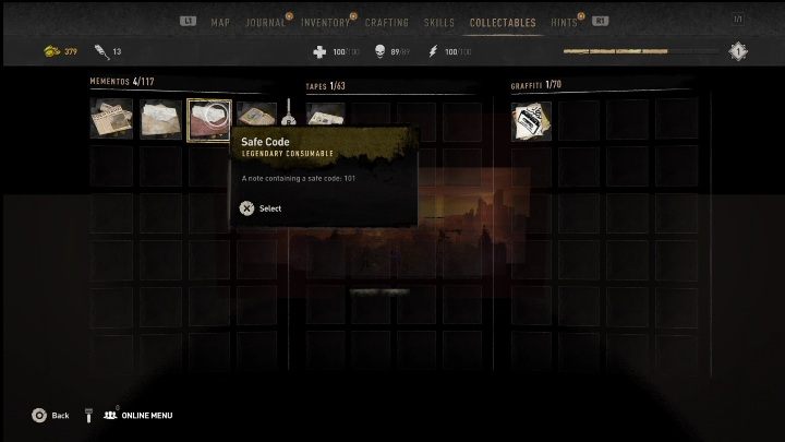 Ten kod znajdziecie w skrzyni leżącej przy łóżku - Dying Light 2: Kody do sejfów - lista wszystkich - Dying Light 2 - poradnik do gry