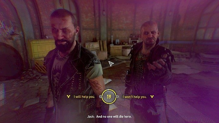 Jeśli zdecydujecie się negocjować, dowiecie się, że Jack i Joe chcą uciec z miasta i schronić się w najbliższej osadzie - Dying Light 2: Wieża ciśnień - walczyć czy negocjować z Jackiem i Joe - Dying Light 2 - poradnik do gry