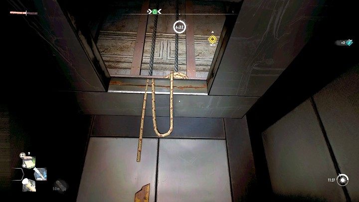 Wejdźcie do windy, a następnie przez otwór widoczny na powyższym screenie wyjdźcie do szybu - Dying Light 2 Zagubione światło - solucja, opis przejścia - Dying Light 2 - poradnik do gry