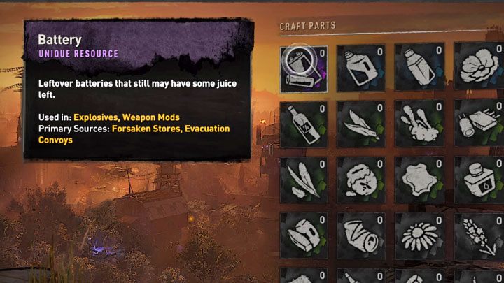 Stworzenie każdego przedmiotu w oparciu o schemat wymaga dysponowania częściami - materiałami do craftingu - Dying Light 2: Crafting - Dying Light 2 - poradnik do gry