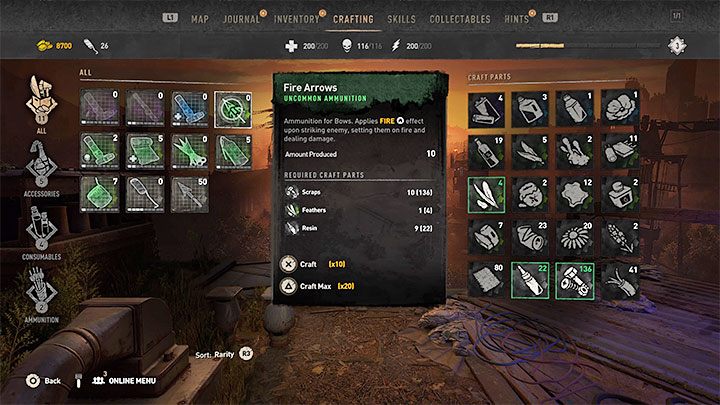 Problemowi maksymalnej dozwolonej liczby składników do craftingu możecie zapobiegać poprzez poświęcanie materiałów do wytwarzania przedmiotów - Dying Light 2: Pełny inwentarz - jak opróżnić? - Dying Light 2 - poradnik do gry