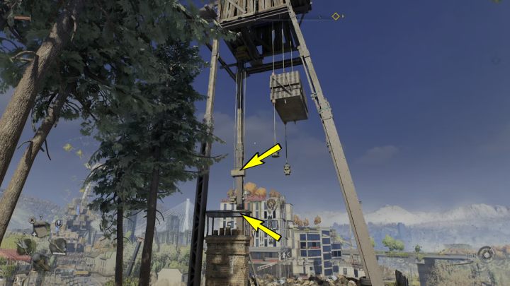 Wejdźcie na komin, następnie podskoczcie do szybko poruszającego się metalowego elementu konstrukcji wiatraka - Dying Light 2: Wiatraki (Horseshoe) - lista wszystkich - Dying Light 2 - poradnik do gry