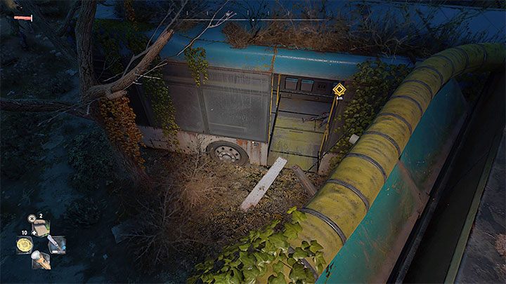 Musicie skorzystać z alternatywnego przejścia, a mianowicie wejść do wraku autobusu zlokalizowanego niedaleko zamkniętych frontowych drzwi - Dying Light 2: Wskaźniki zarazy - solucja, opis przejścia - Dying Light 2 - poradnik do gry