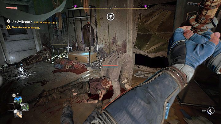 W tym samym pomieszczeniu zaczną pojawiać się zombiaki - Dying Light 2: Niesforny brat - solucja, opis przejścia - Dying Light 2 - poradnik do gry